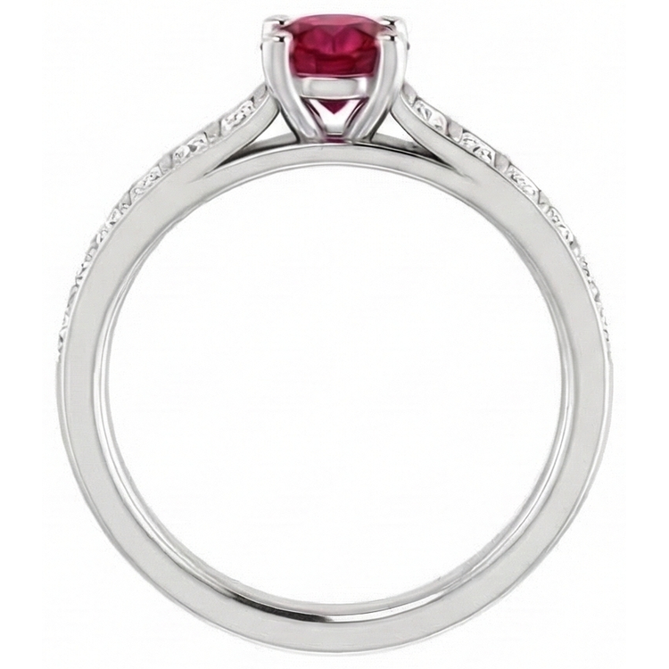naturel round rubis 2carats bague sur blanc