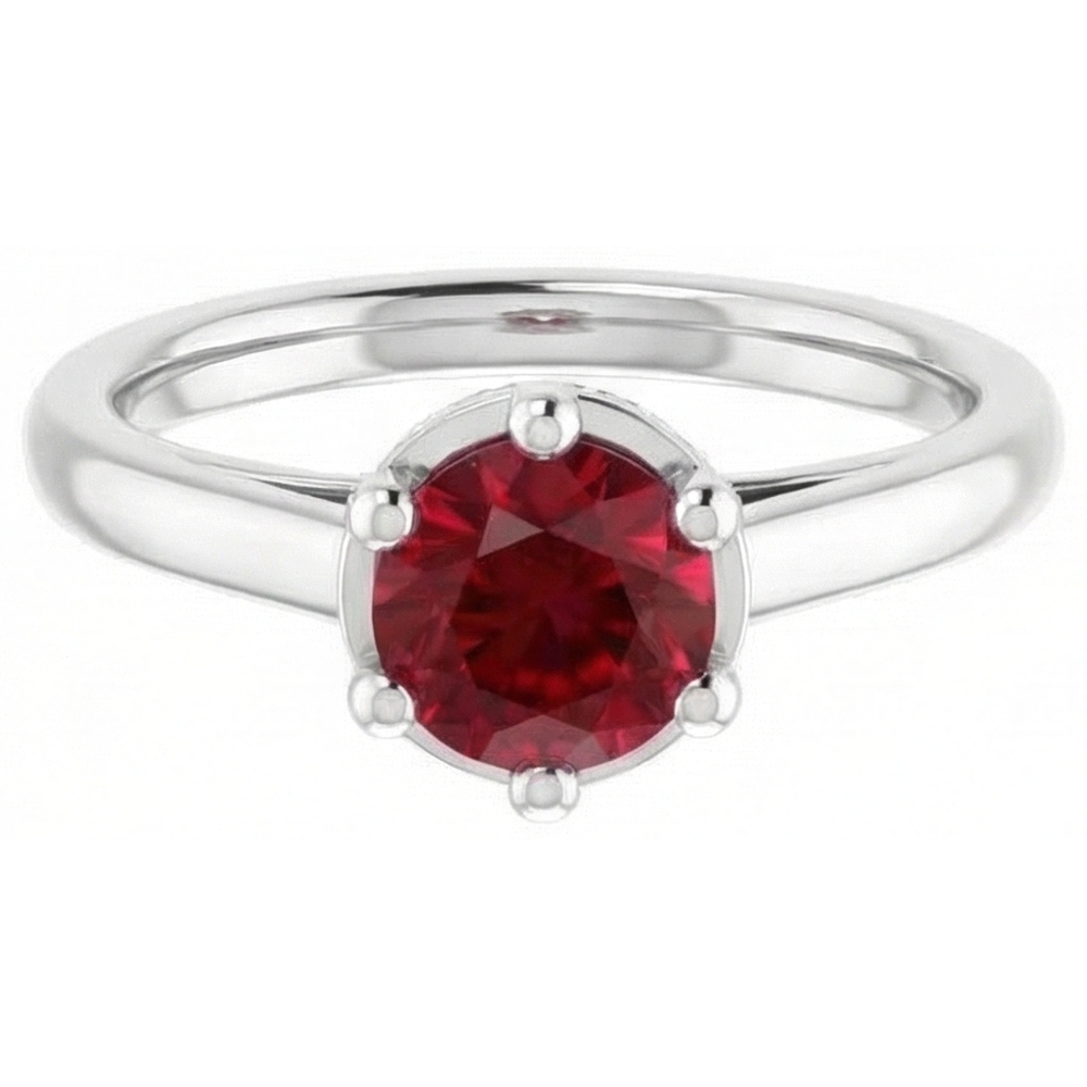 naturel round rubis 1.25carats bague vue de dessus