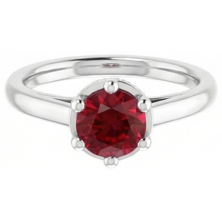naturel round rubis 1.25carats bague vue de dessus