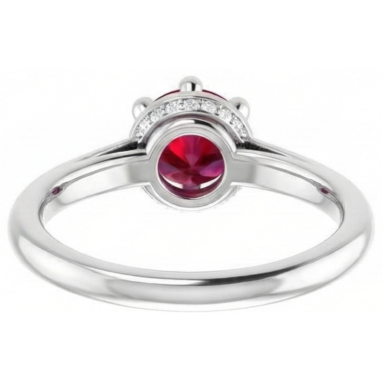 naturel round rubis 1.25carats bague sur blanc