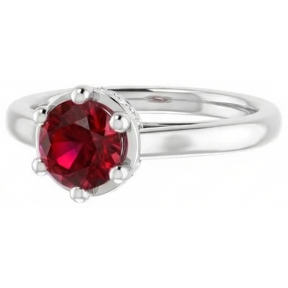 naturel round rubis 1.25carats bague avec accents diamants