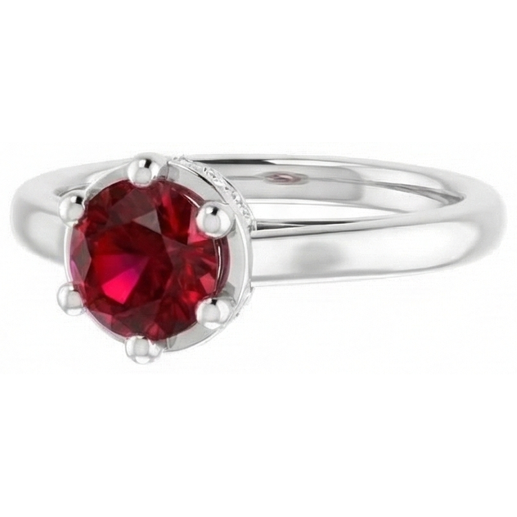 naturel round rubis 1.25carats bague avec accents diamants