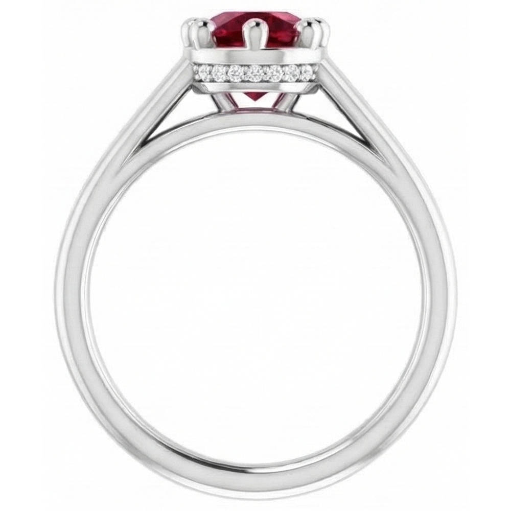 naturel round rubis 1.25carats bague détail anneau