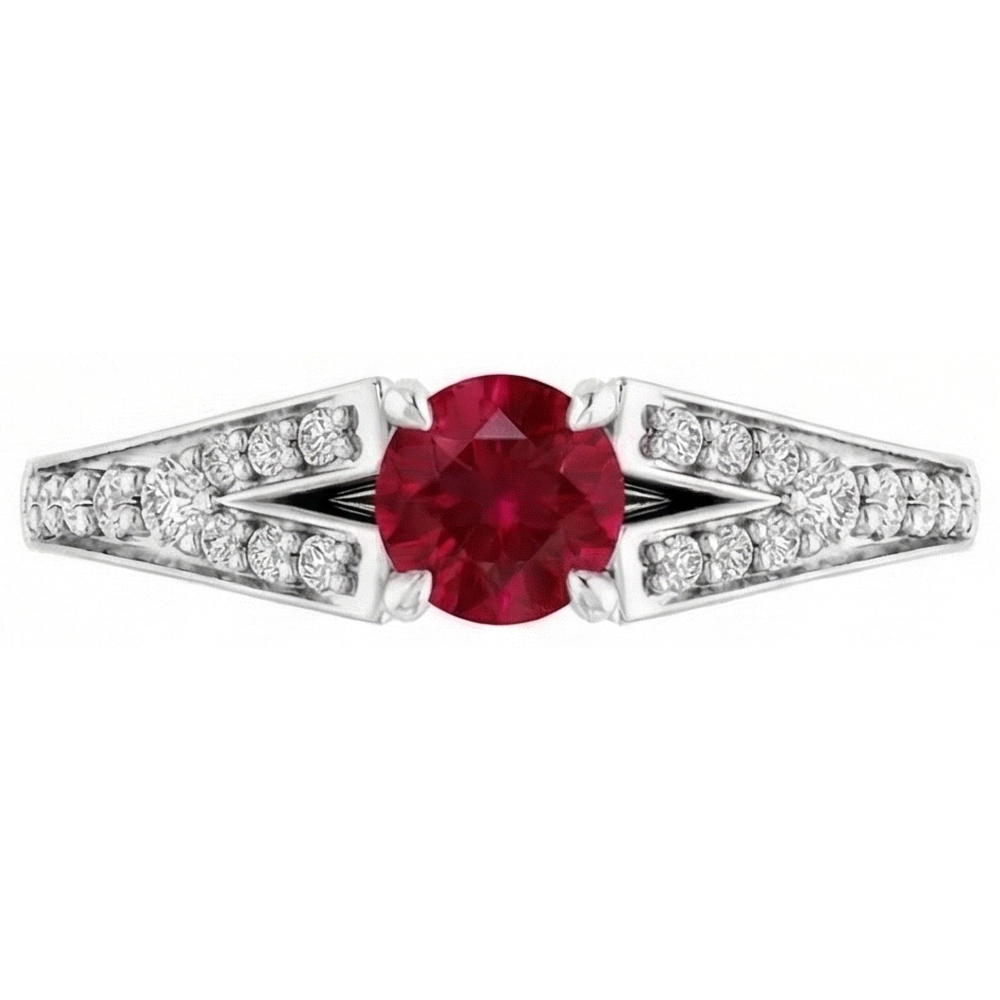 naturel rubis 1.75carats bague vue de dessus