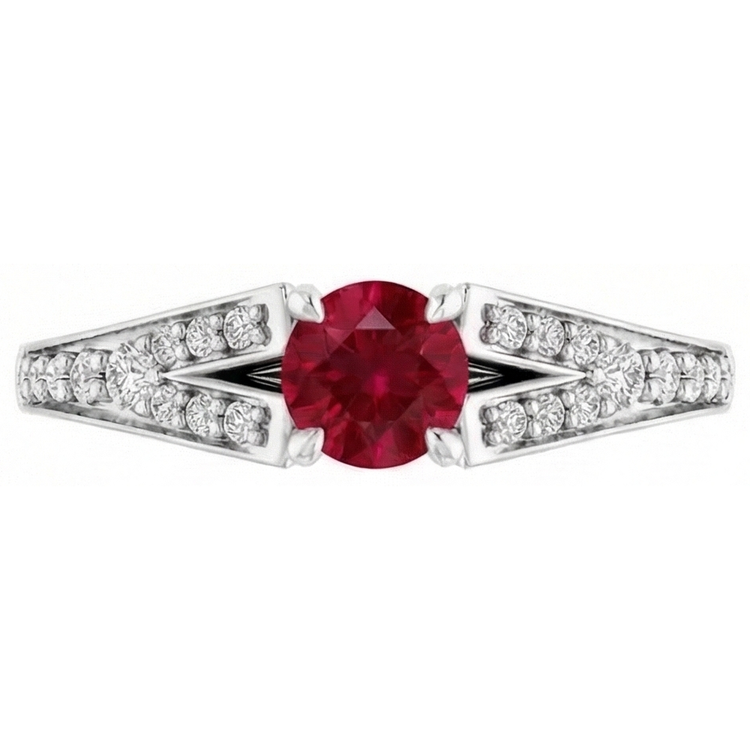 naturel rubis 1.75carats bague vue de dessus