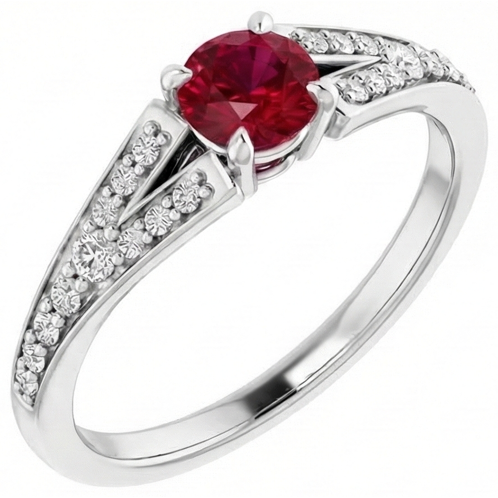 naturel rubis 1.75carats bague vue de profil