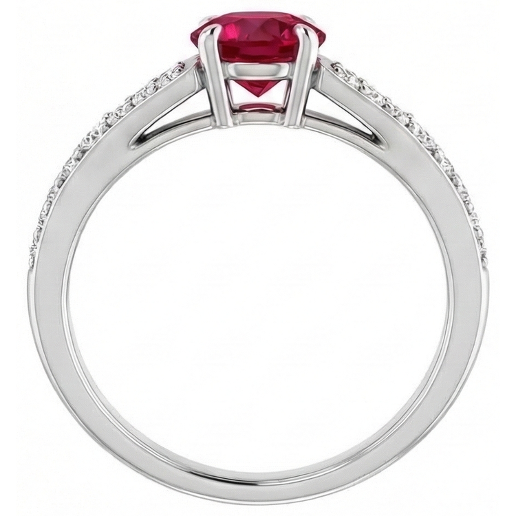 naturel rubis 1.75carats bague sur blanc