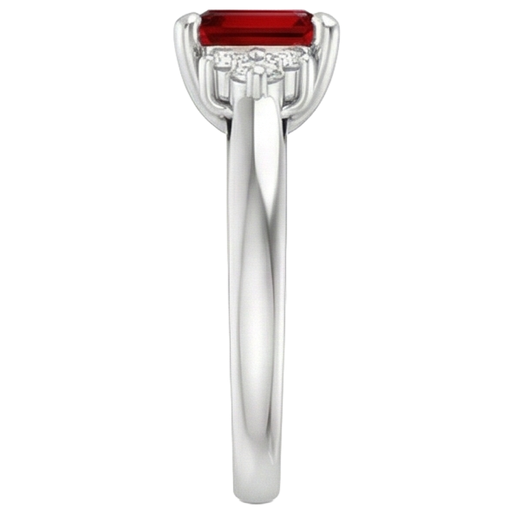 Bague Rubis Rouge Et Diamants Naturels Extraits des Mines ( et non cultivés en laboratoire ) 3.40 Carats Or Blanc 14K