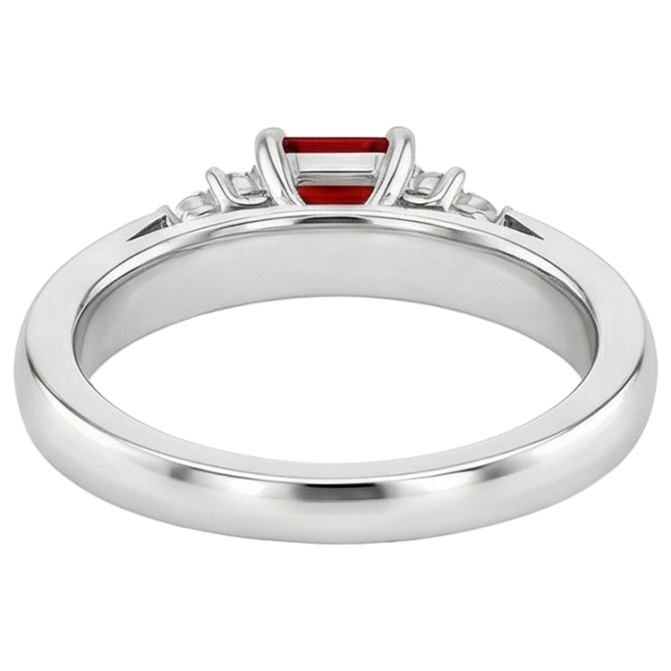 Bague Rubis Rouge Et Diamants Naturels Extraits des Mines ( et non cultivés en laboratoire ) 3.40 Carats Or Blanc 14K