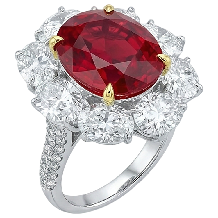 naturel round diamant 4.50carats bague angle de côté