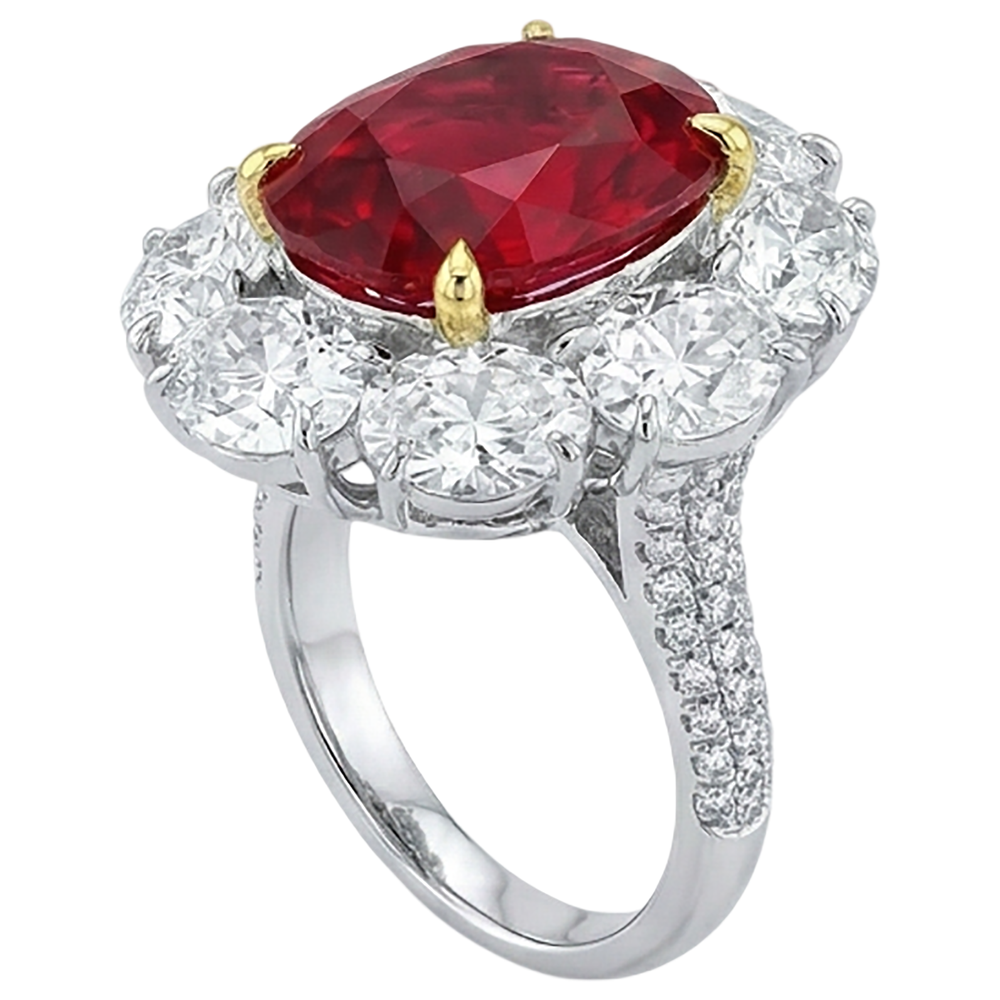 naturel round diamant 4.50carats bague détail rapproché