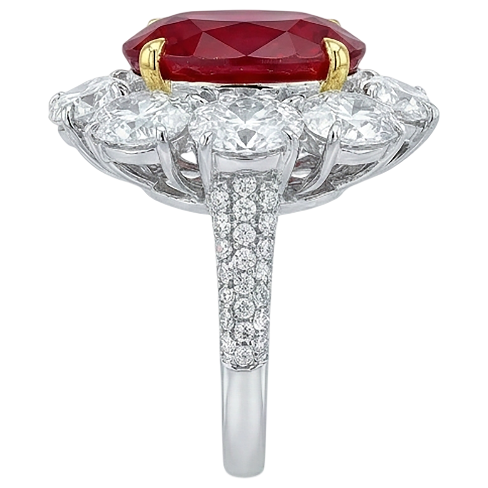 naturel round diamant 4.50carats bague vue de dessus