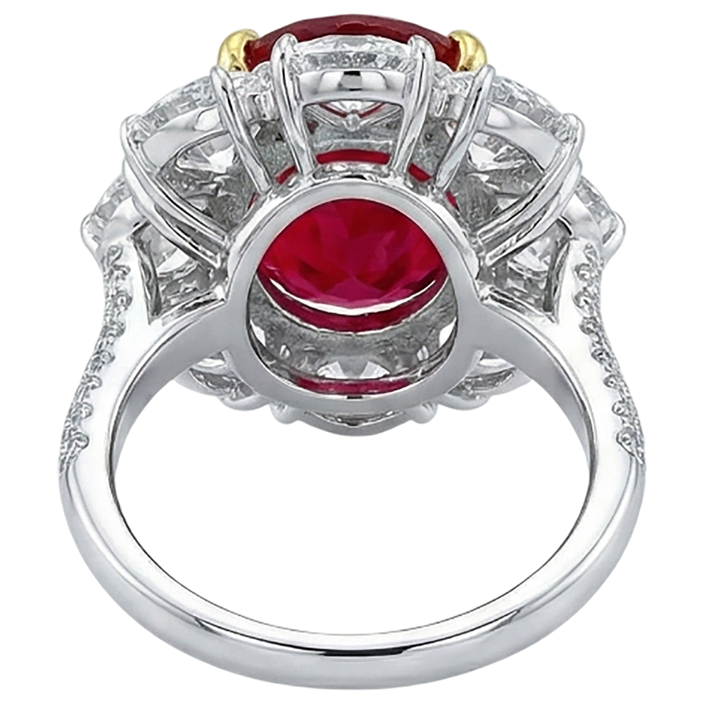 naturel round diamant 4.50carats bague vue de profil