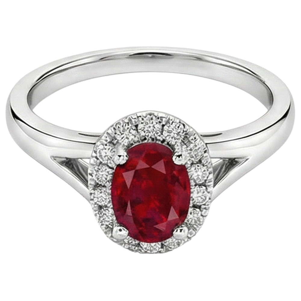 naturel round rubis 3.25carats bague détail rapproché