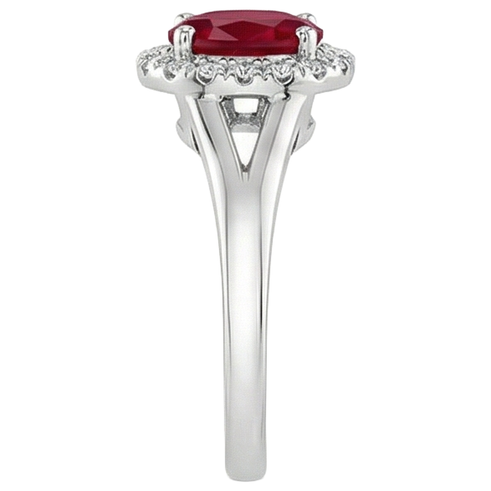 naturel round rubis 3.25carats bague vue de dessus