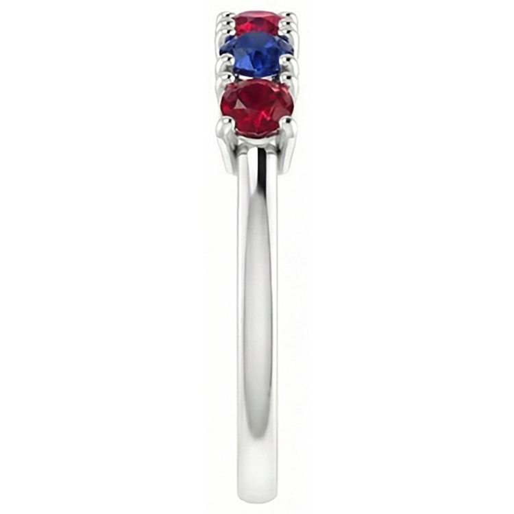 Bague Rubis Saphir Bague 0.80 Carats Serti Prong Or Blanc 14K