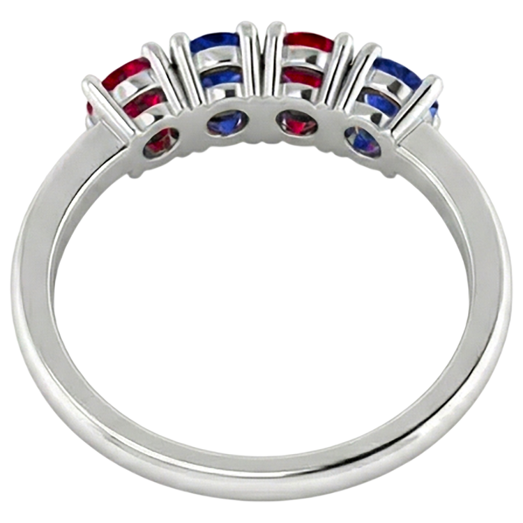 Bague Rubis Saphir Bague 0.80 Carats Serti Prong Or Blanc 14K