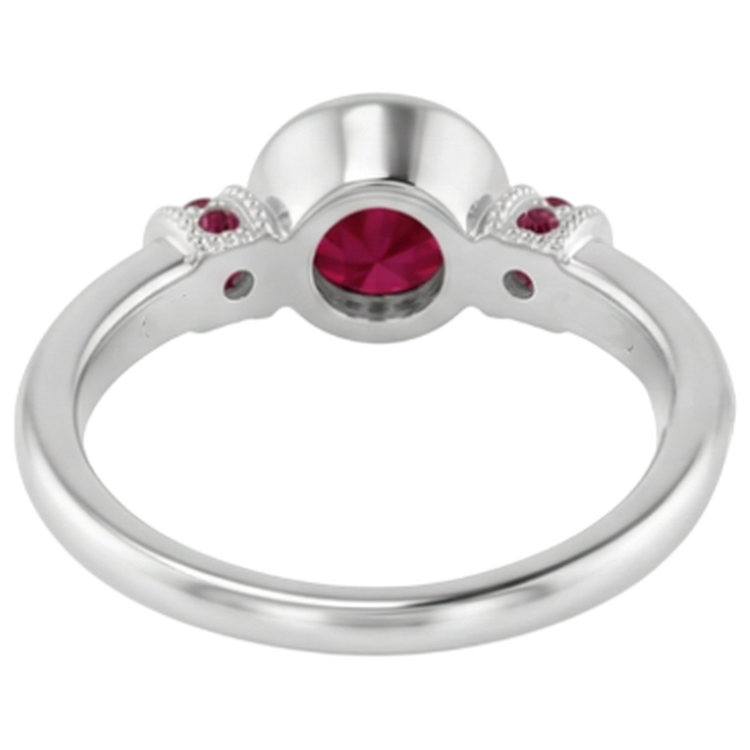 naturel round rubis 1carats bague vue de profil