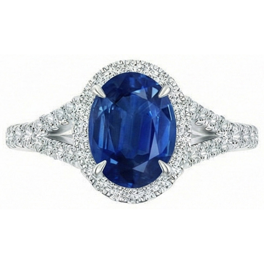 naturel oval diamant 3carats bague angle de côté