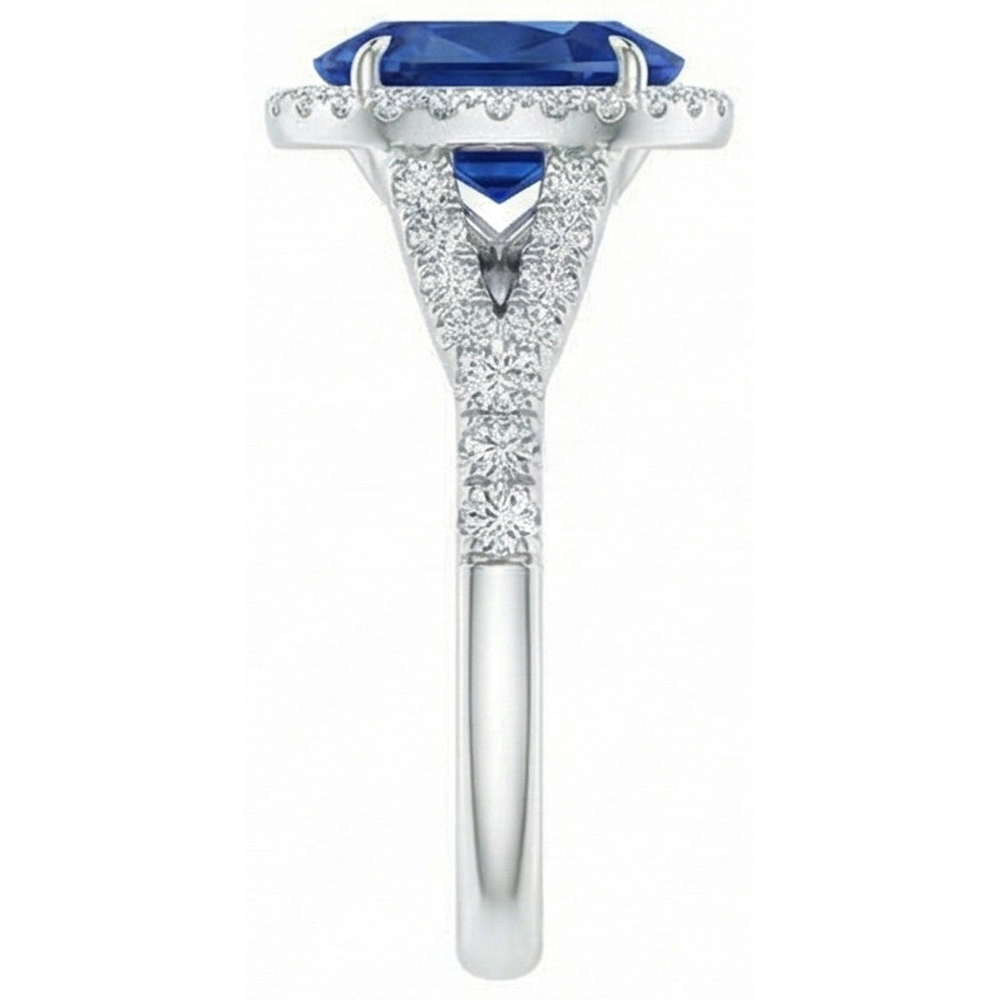 naturel oval diamant 3carats bague sur blanc