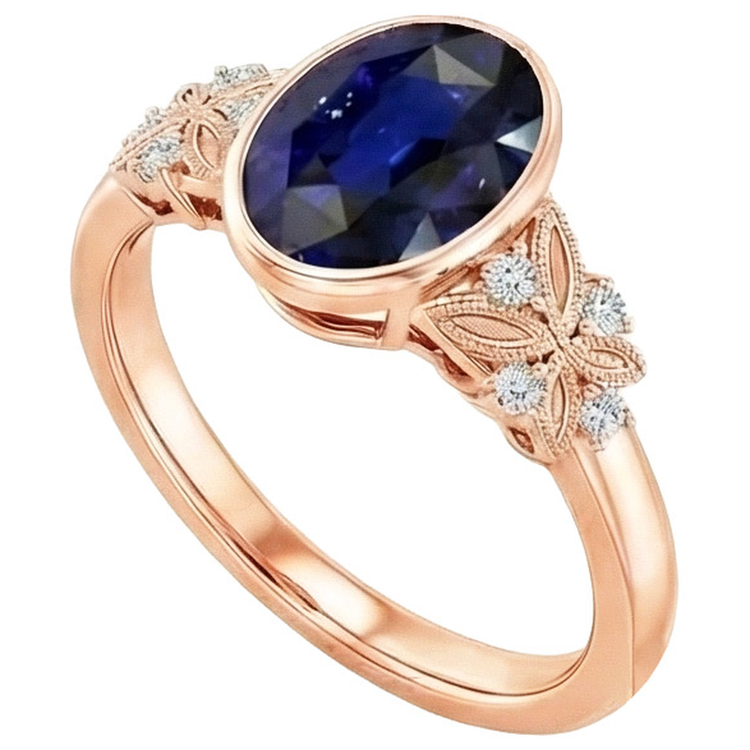 Bague Saphir 5 Carats Sertie Lunette