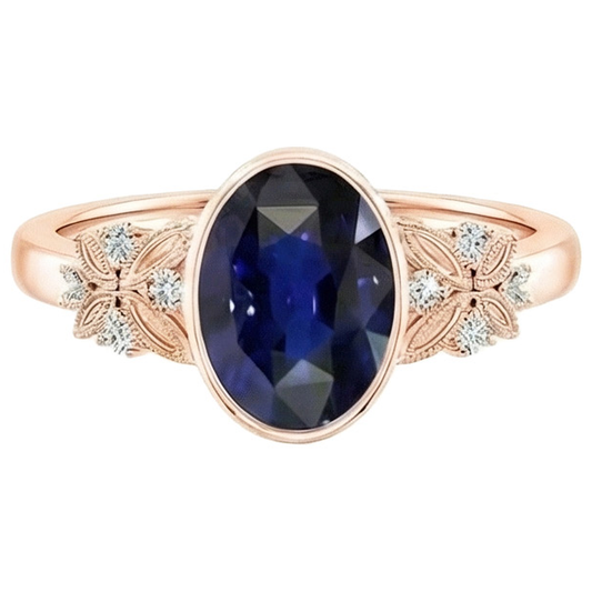 Bague Saphir 5 Carats Sertie Lunette