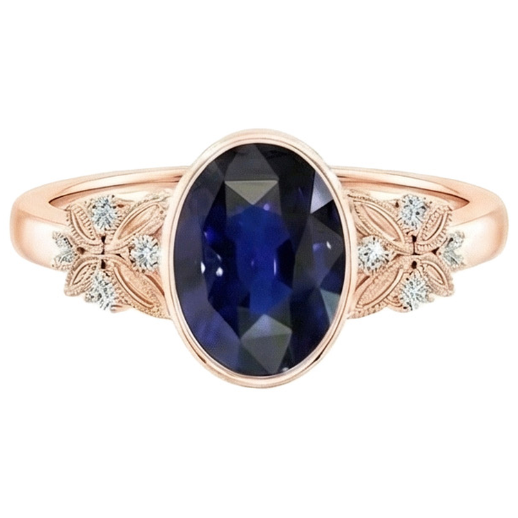 Bague Saphir 5 Carats Sertie Lunette