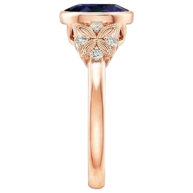 Bague Saphir 5 Carats Sertie Lunette