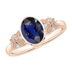 Bague Saphir 5 Carats Sertie Lunette