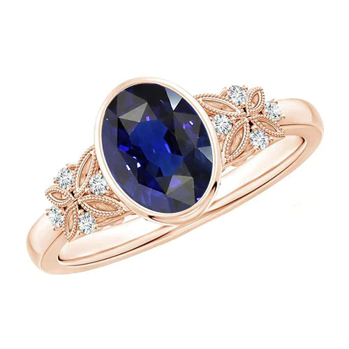 Bague Saphir 5 Carats Sertie Lunette
