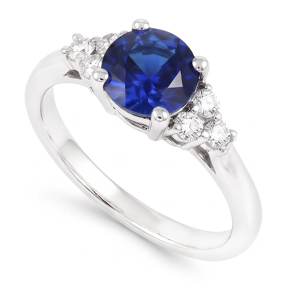 Bague Saphir Bijoux en Diamants Naturels Extraits des Mines ( et non cultivés en laboratoire ) Ronds
