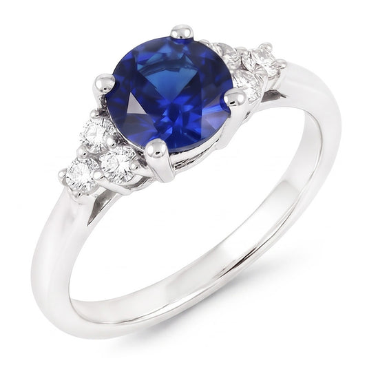 Bague Saphir Bijoux en Diamants Naturels Extraits des Mines ( et non cultivés en laboratoire ) Ronds