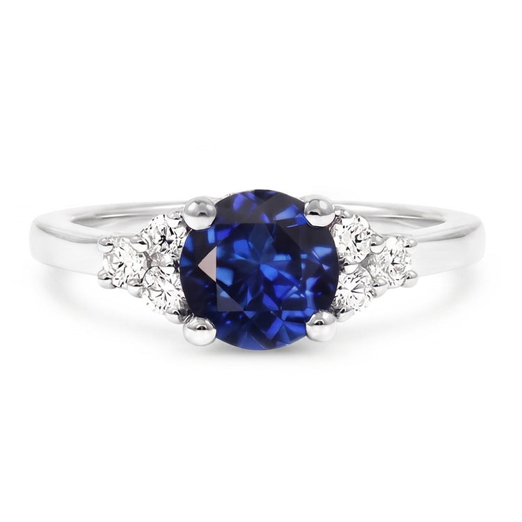 Bague Saphir Bijoux en Diamants Naturels Extraits des Mines ( et non cultivés en laboratoire ) Ronds