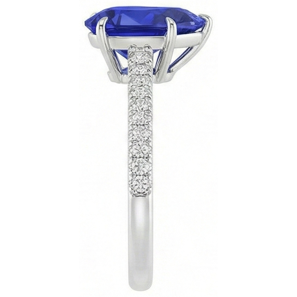 naturel pear diamant 5carats bague sur blanc
