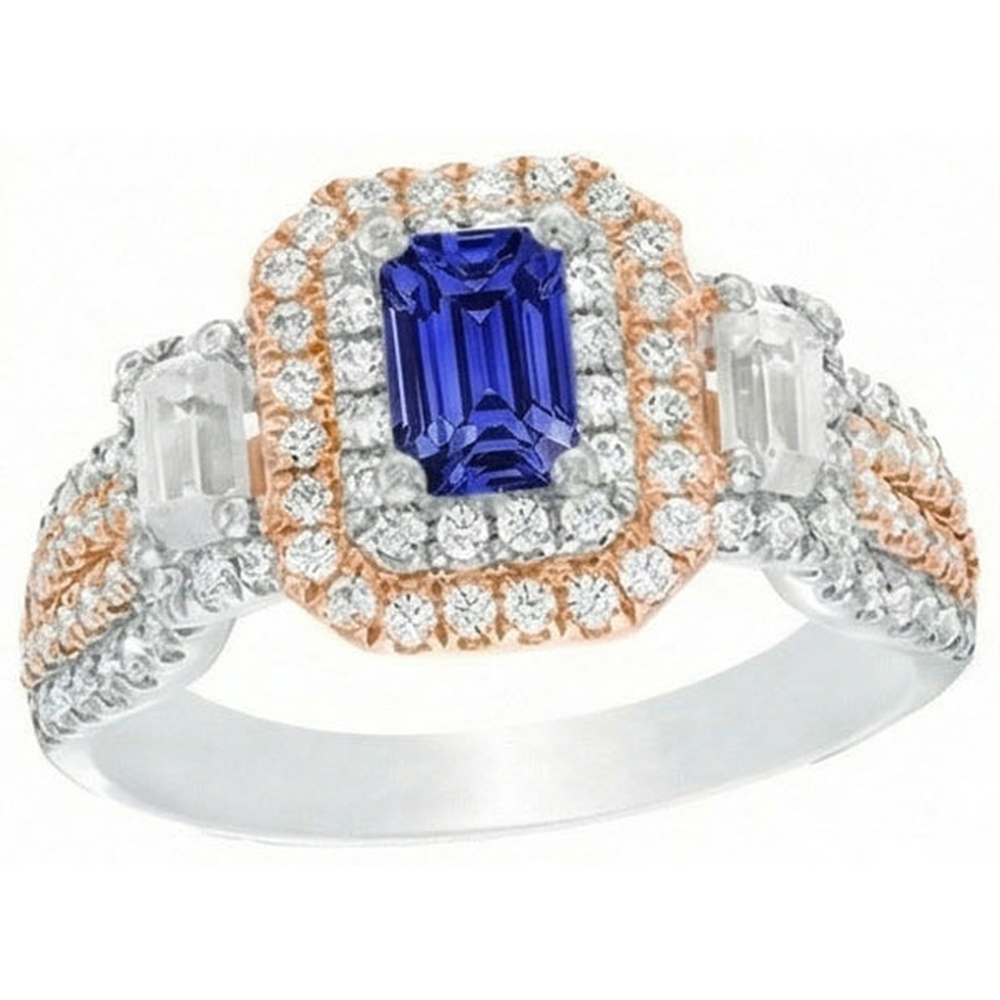 naturel round saphir 4carats bague détail rapproché
