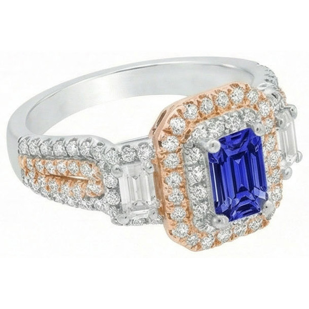 naturel round saphir 4carats bague vue de profil