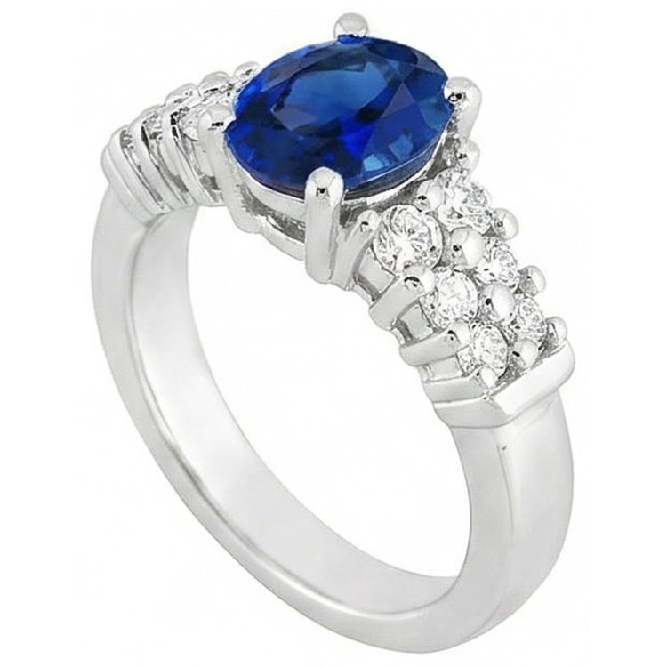 naturel oval diamant 2carats bague détail rapproché