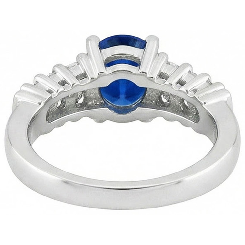 naturel oval diamant 2carats bague sur blanc