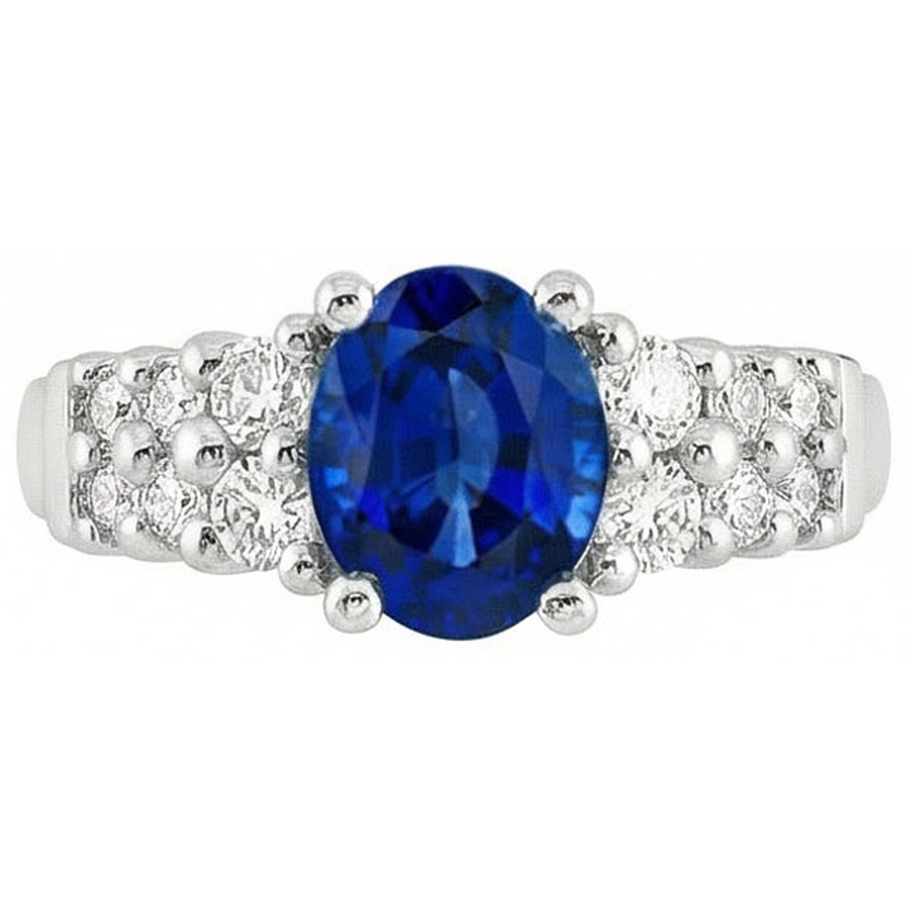 naturel oval diamant 2carats bague angle de côté