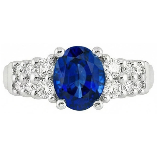 naturel oval diamant 2carats bague angle de côté