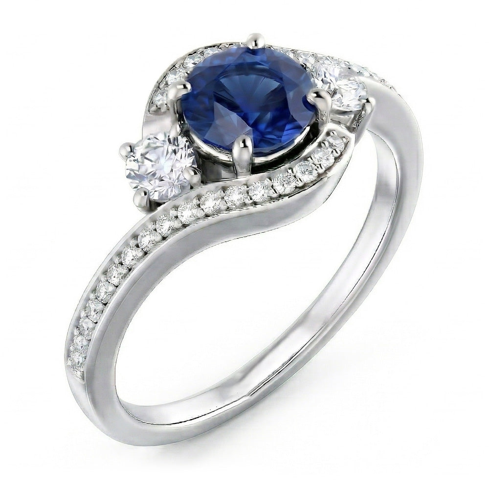 naturel round diamant 2carats bague vue de face