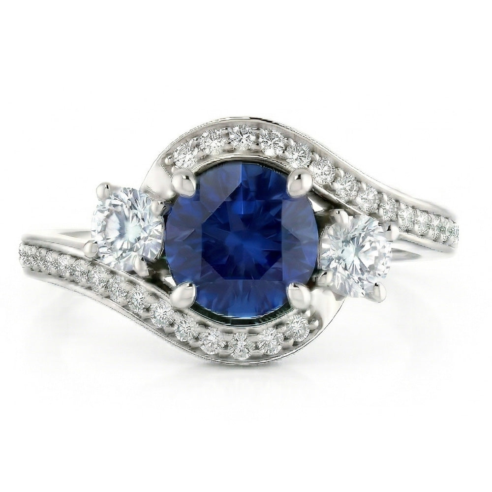 naturel round diamant 2carats bague angle de côté