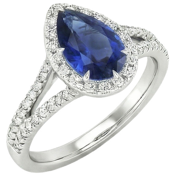 naturel pear diamant 5carats bague angle de côté