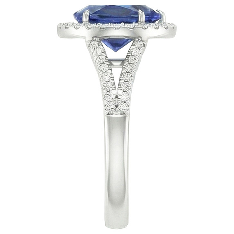 naturel pear diamant 5carats bague vue de profil