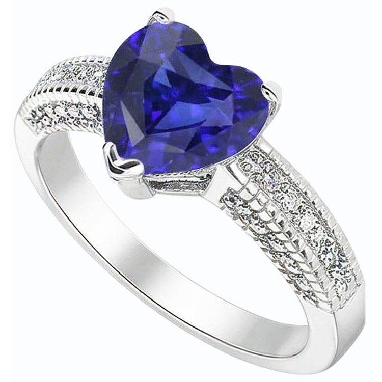 Bague Saphir Bleu Ceylan Sri Lanka Diamant