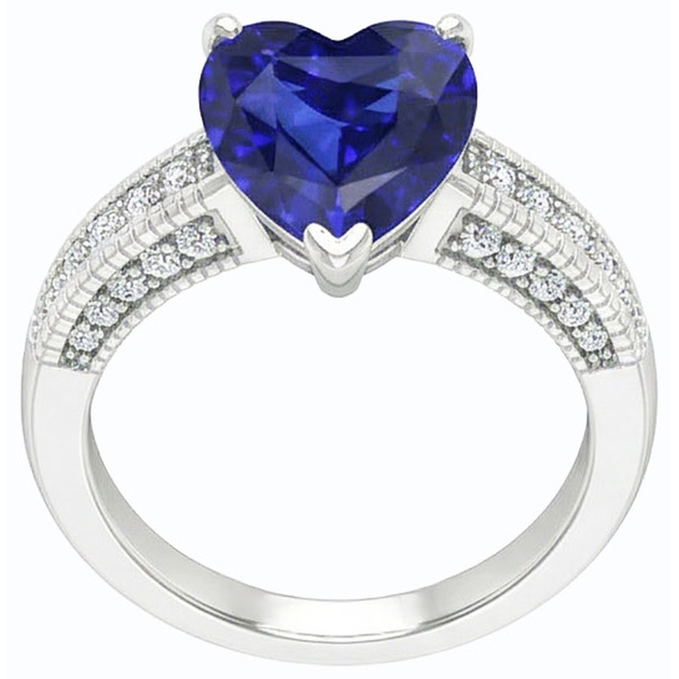 Bague Saphir Bleu Ceylan Sri Lanka Diamant