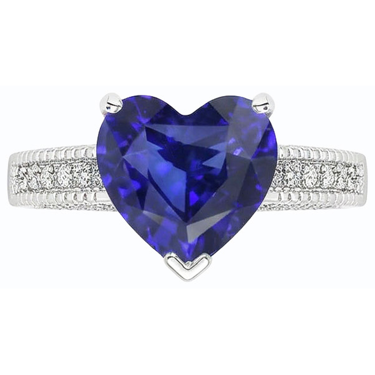 Bague Saphir Bleu Ceylan Sri Lanka Diamant