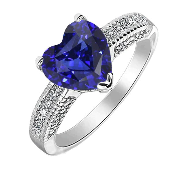 Bague Saphir Bleu Ceylan Sri Lanka Diamant