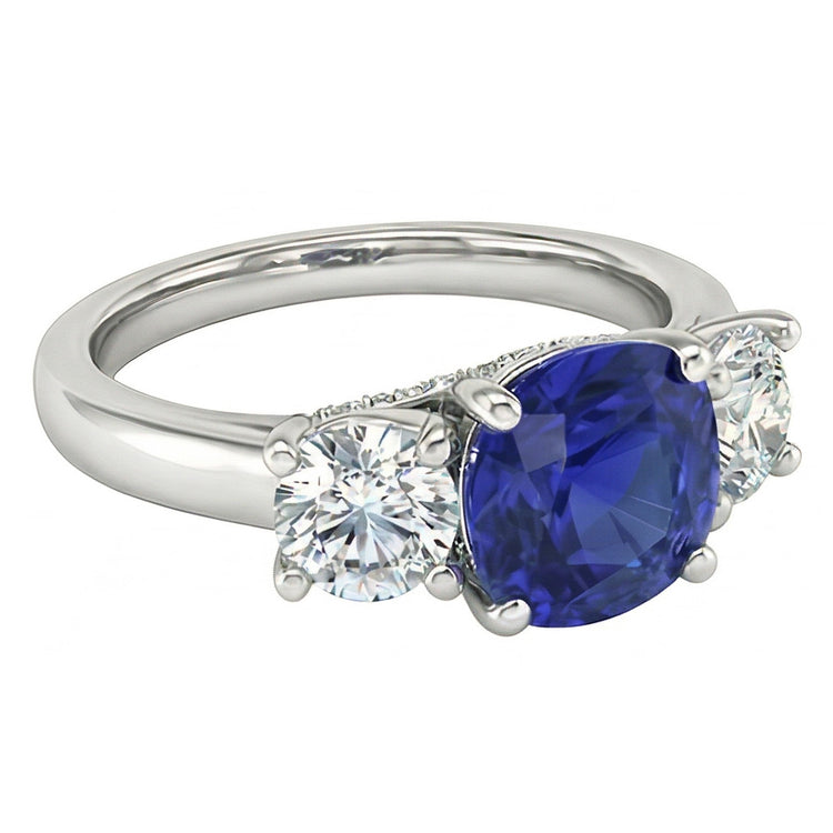 naturel round diamant 2.50carats bague vue de profil