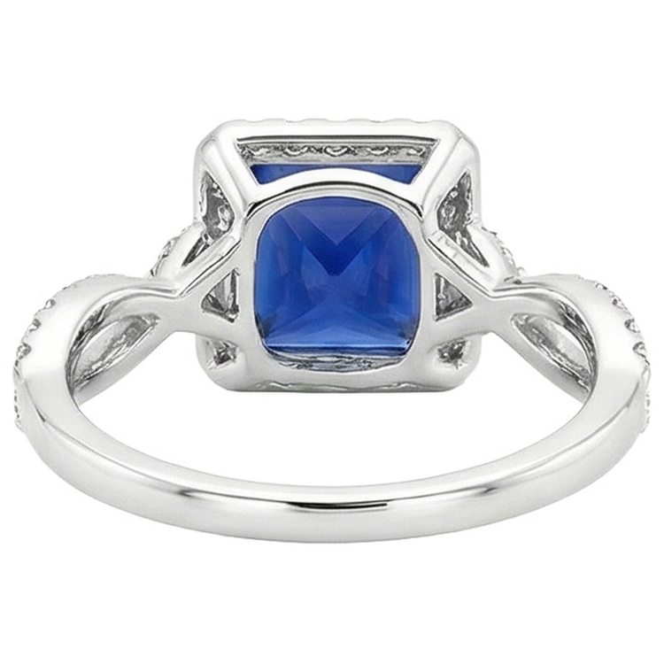 Bague Saphir Bleu Créateur Carré